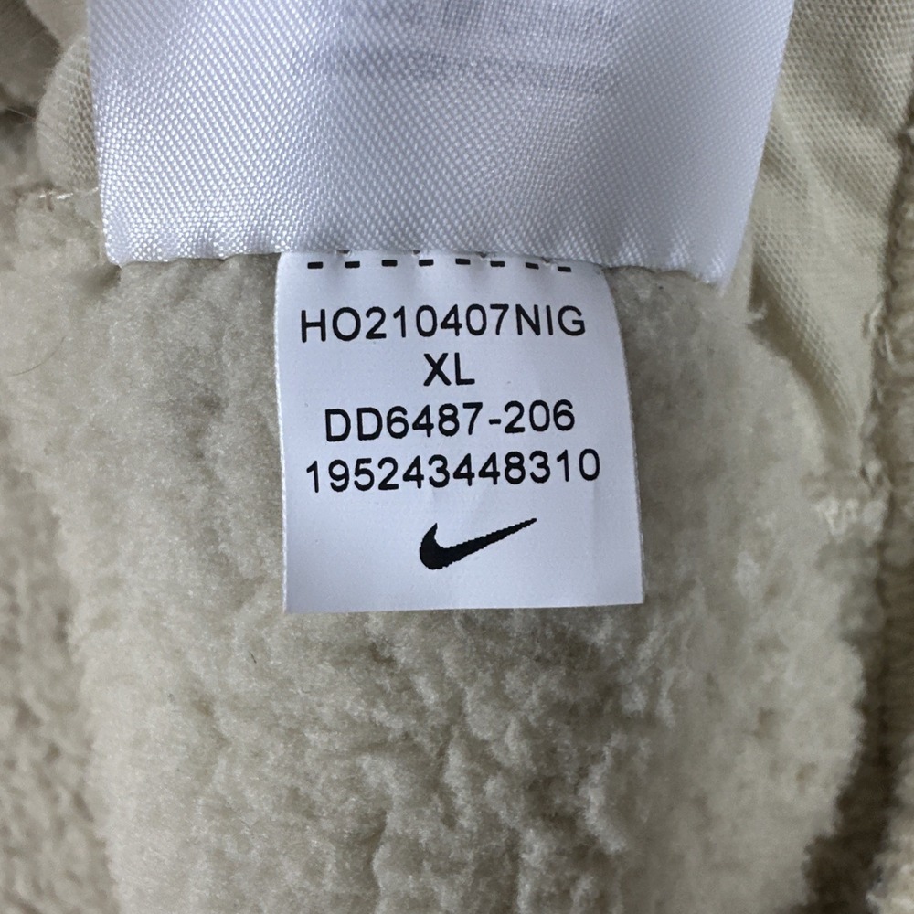 Nike Sweatshirt Pant Set Womens XL Beige Fleece Sherpa Mock Neck DD6487 Cozy - Picture 7 of 16
